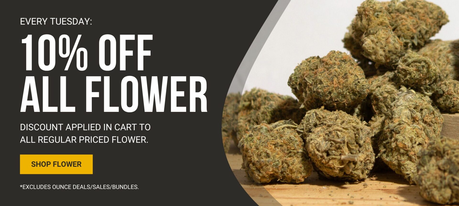 10% off Flower - Every Tuesday BudsByMail Canada - 10% Off All Flower Banner