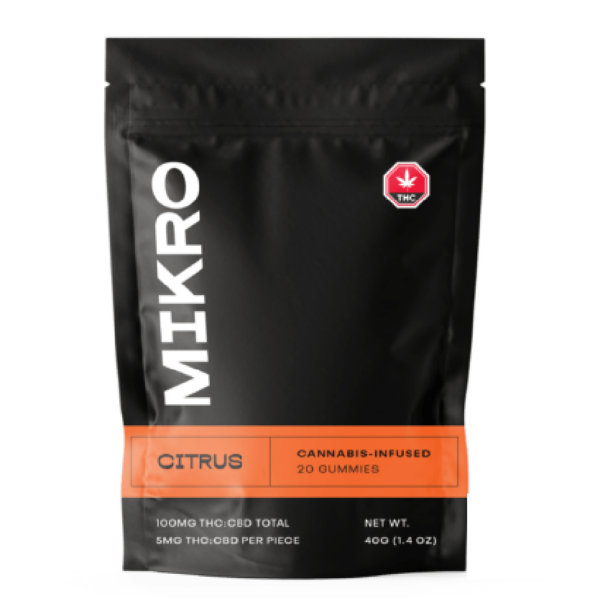 Mikro – 1:1 THC/CBD Gummies – 100mg – Citrus | BudsByMail Canada