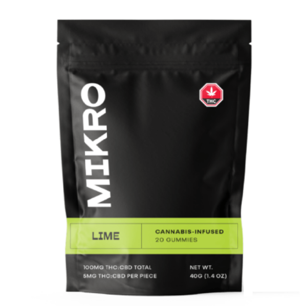 Mikro – 1:1 THC/CBD Gummies – 100mg – Lime | BudsByMail Canada