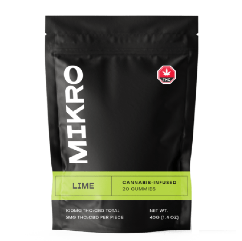 Mikro – 1:1 THC/CBD Gummies – 100mg – Lime | BudsByMail Canada